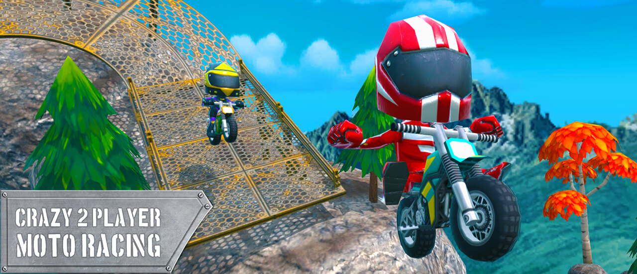 Crazy 2 Player Moto Racing